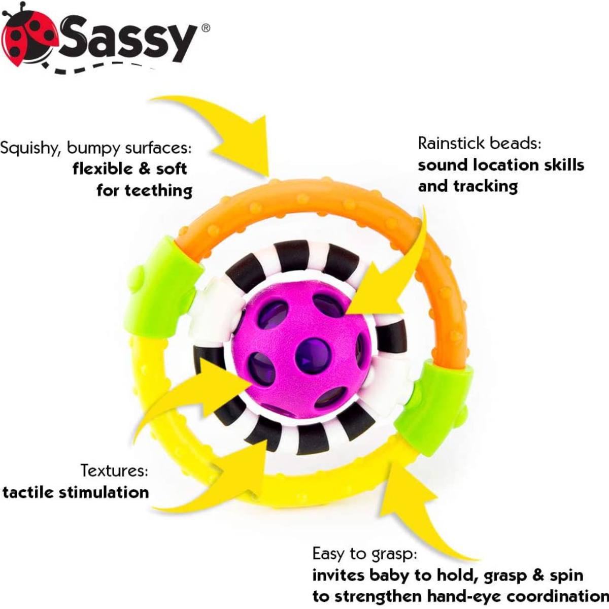 Sassy Spin &amp; Chew Ring Rattle