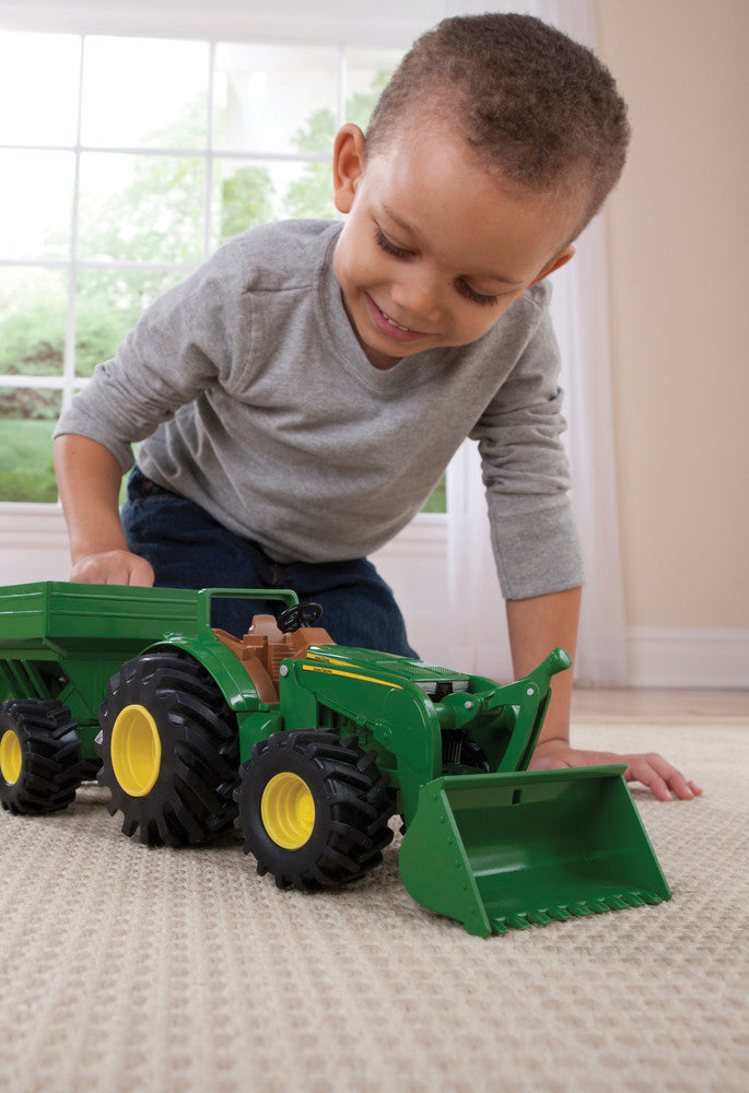 John Deere Monster Treads Tractor with Wagon &amp; Loader