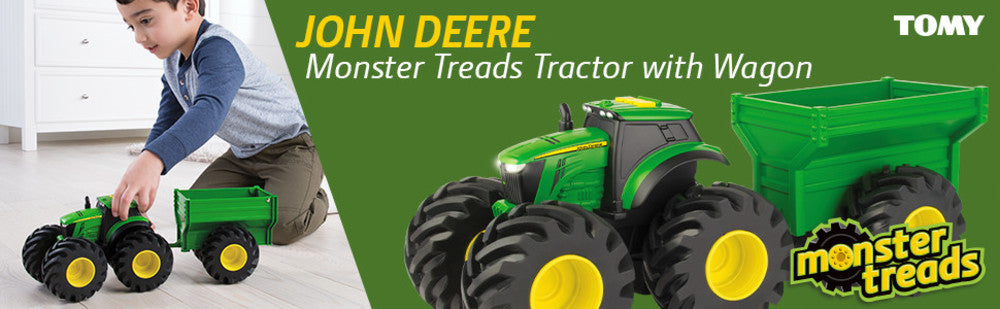 John Deere Monster Treads Tractor with Wagon &amp; Loader