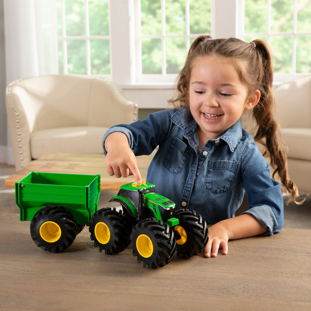 John Deere Monster Treads Tractor with Wagon &amp; Loader