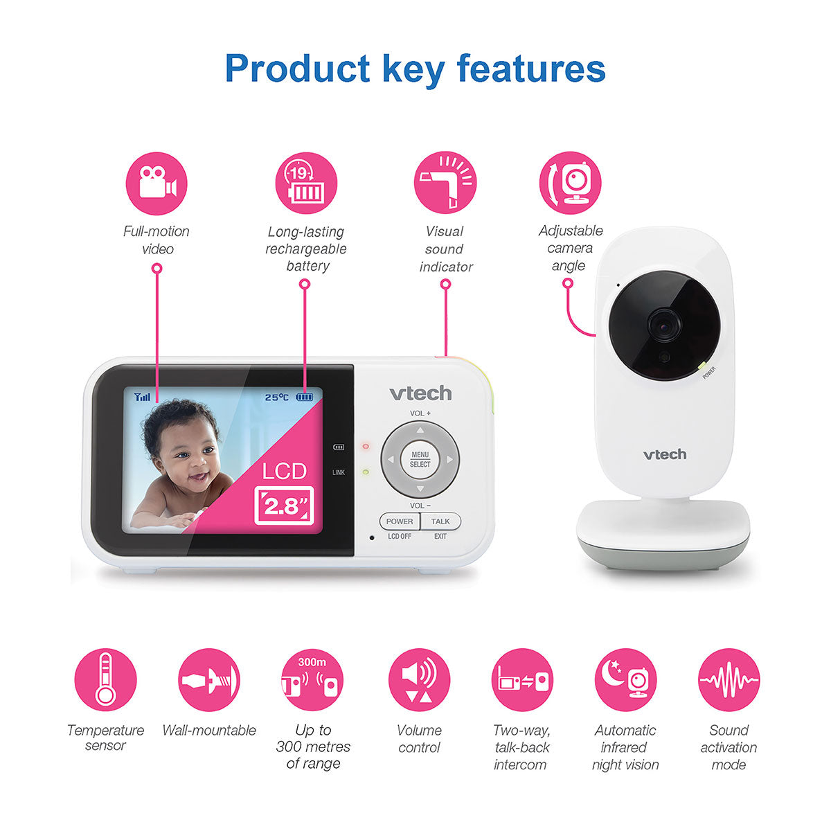 Vtech VM819 Video Baby Monitor with Extended Battery Life