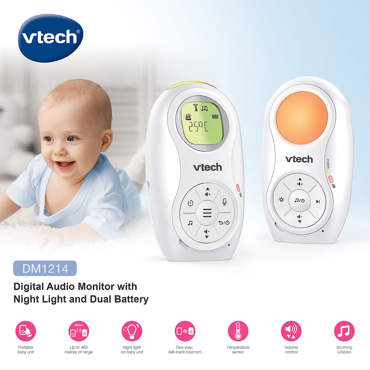 Vtech DM1214 Dual Battery Digital Audio Monitor
