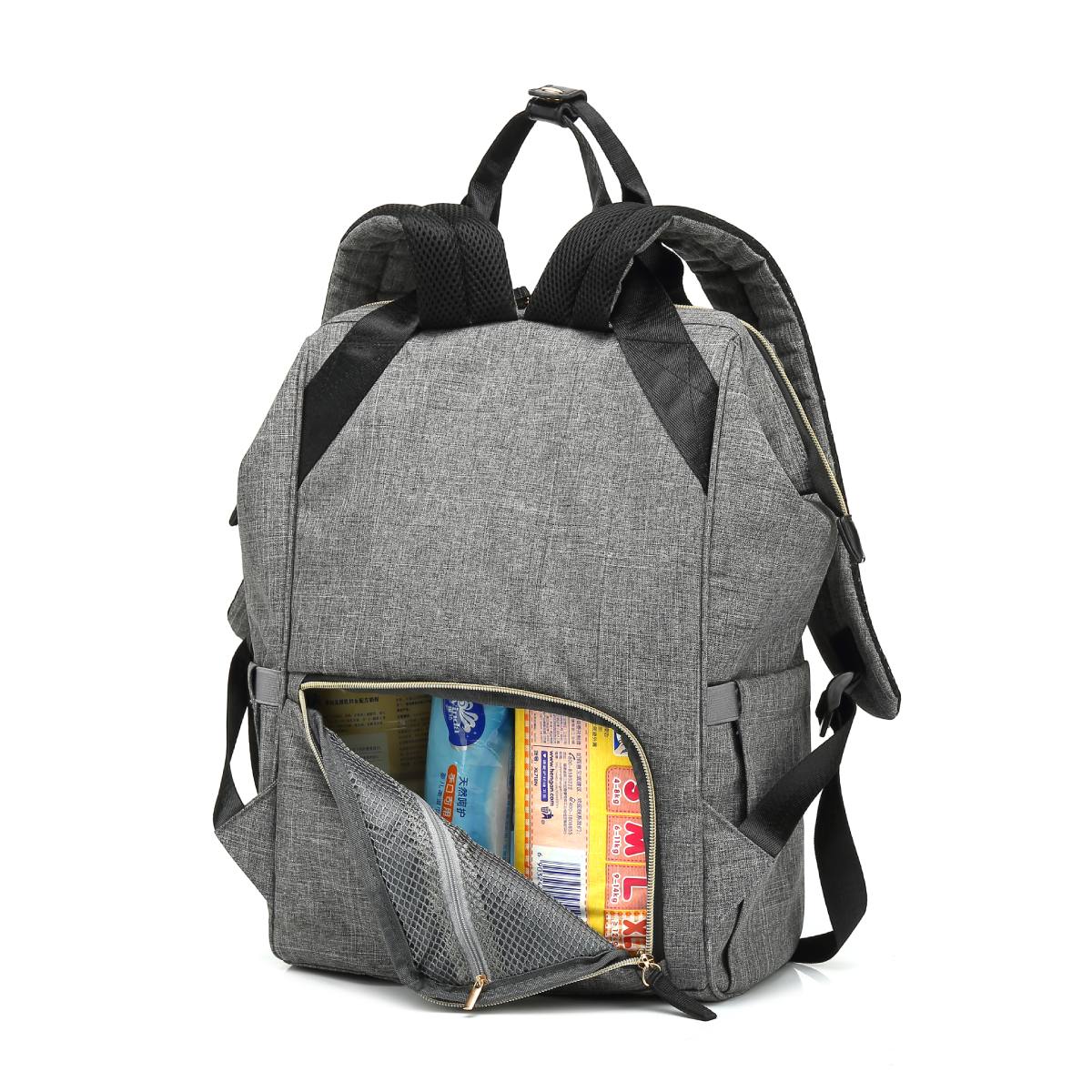 Oxford Backpack Nappy Bag - Grey